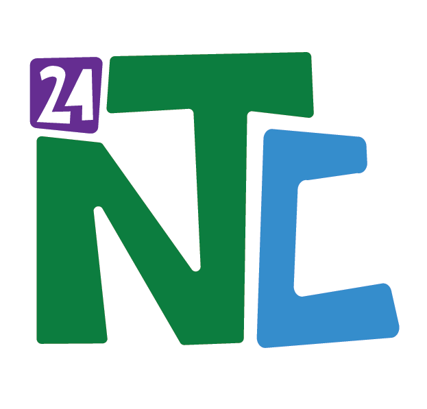 Logo for the 2024 Nonprofit Technology Conference, with purple, green, and blue letters on a white background